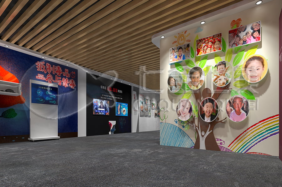 小學生禁毒教育基地,禁毒基地設(shè)計布局,現(xiàn)代科技,互動性,知識性